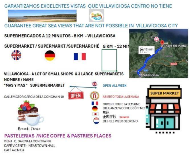 La Villa De Maria I Playa Beach El Puntal Asturias Villaviciosa  Εξωτερικό φωτογραφία